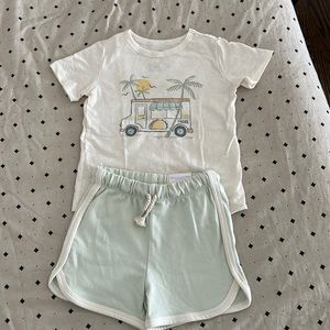 LC Lauren Conrad Cream and Mint Kids Matching Set